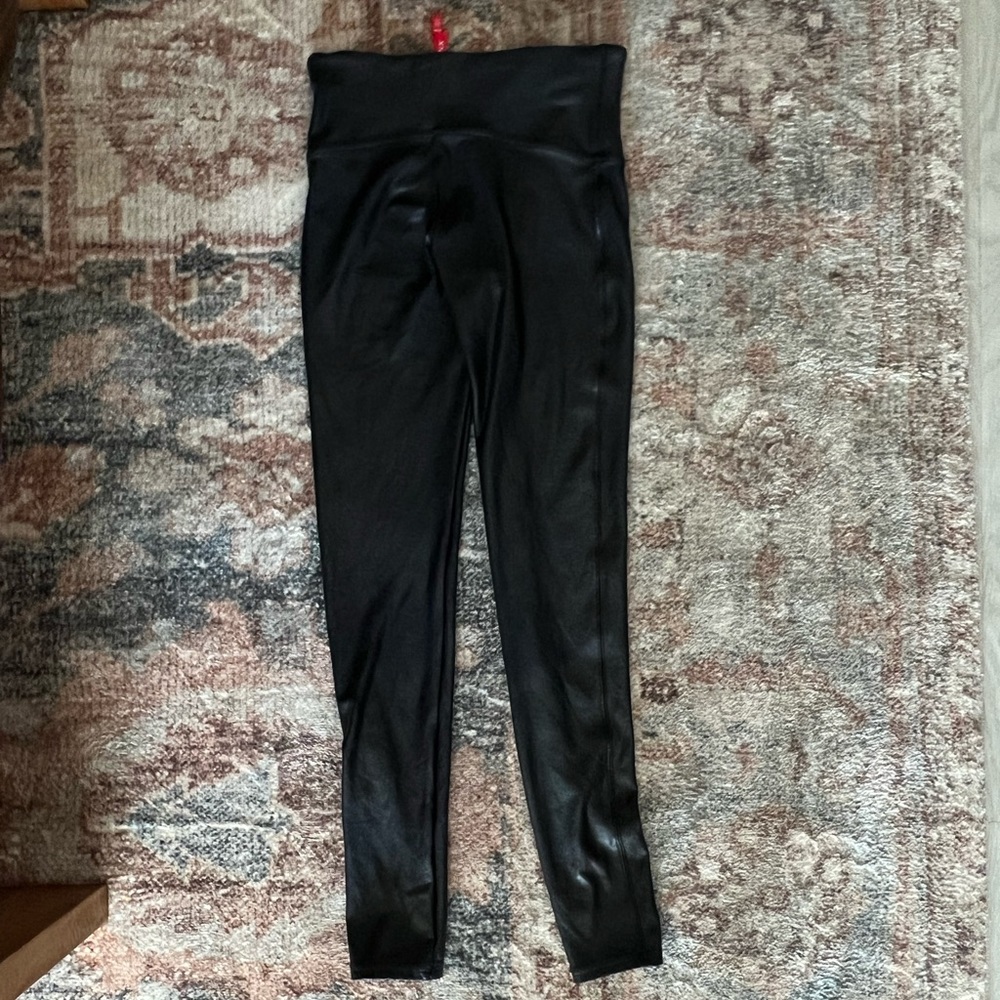 Faux leather spanx leggings
